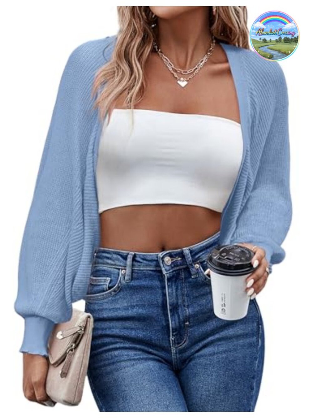 Women's Batwing Sleeve Knitted Shrug Cropped Bolero Cardigan